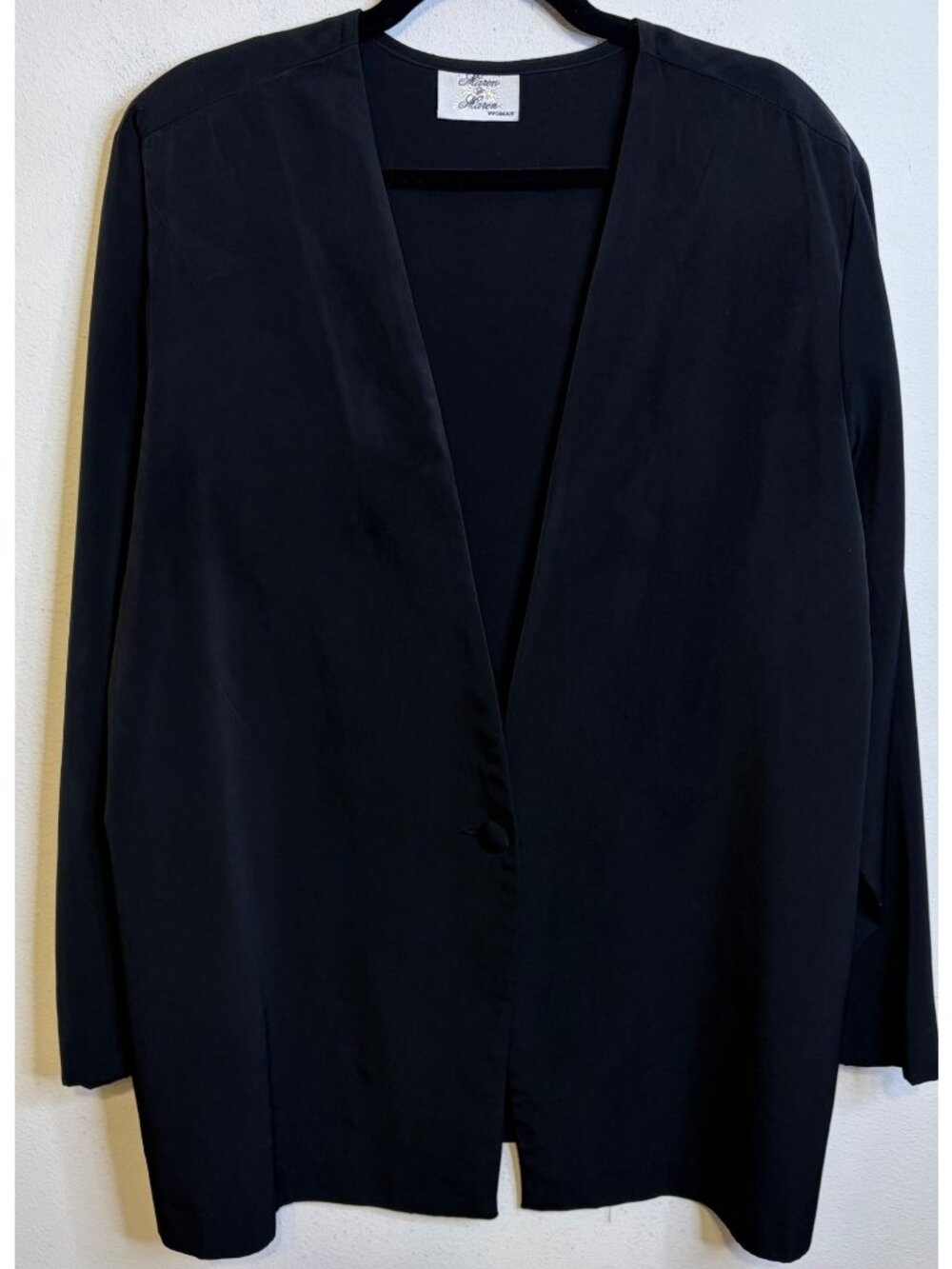 Maren Maren Black Blazer One Button Long Sleeve Jacket Size 3X Women